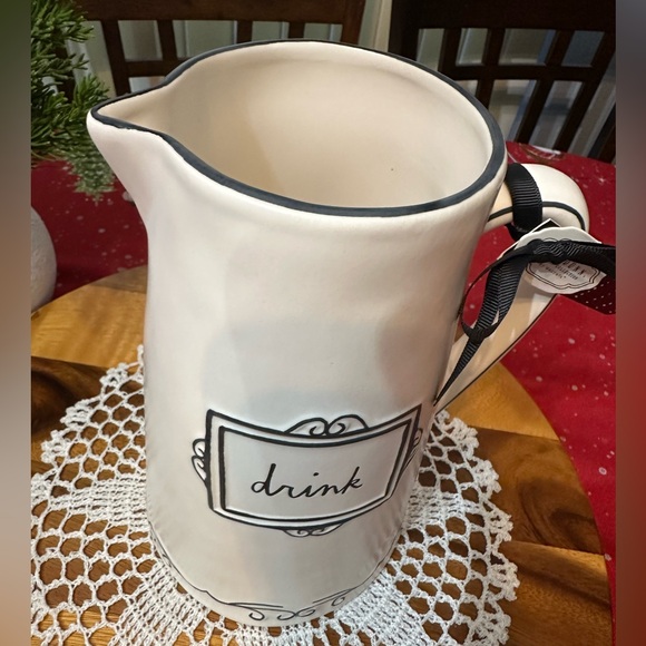 RAE DUNN ceramic “DRINK” pitcher - Picture 7 of 8